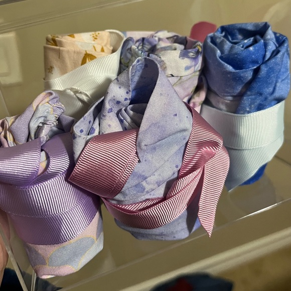 Nursing Scrub Cap with Ribbon Ponytail - Pink Floral - Picture 3 of 4